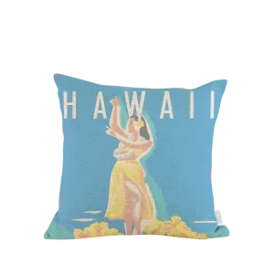 18x18in Vintage Hula Girl Pillow