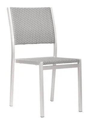 2 x Metropolitan Dining Chairs Finished In Gray & Silver, Ships In 24 Hours.