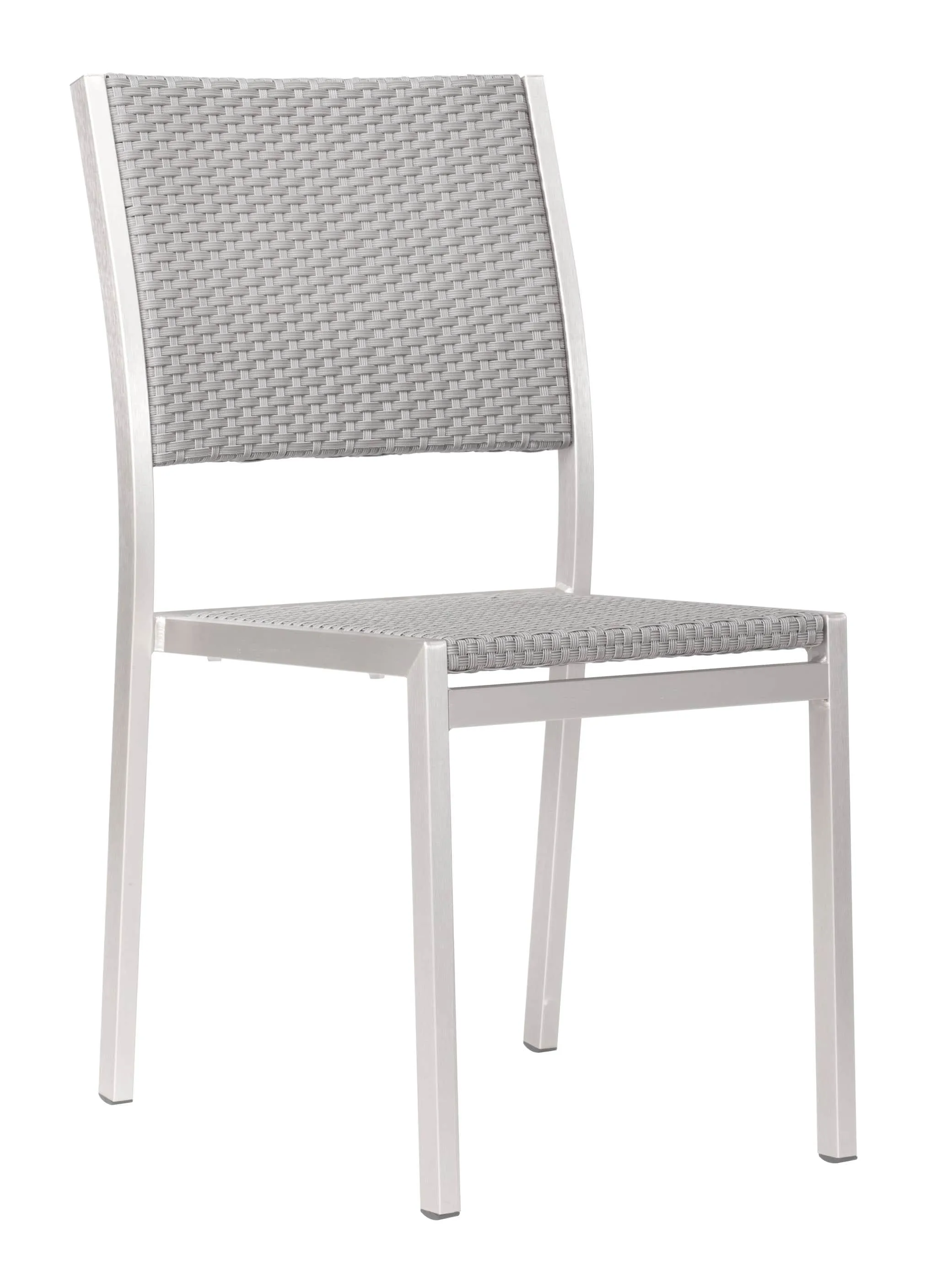 2 x Metropolitan Dining Chairs Finished In Gray & Silver, Ships In 24 Hours.