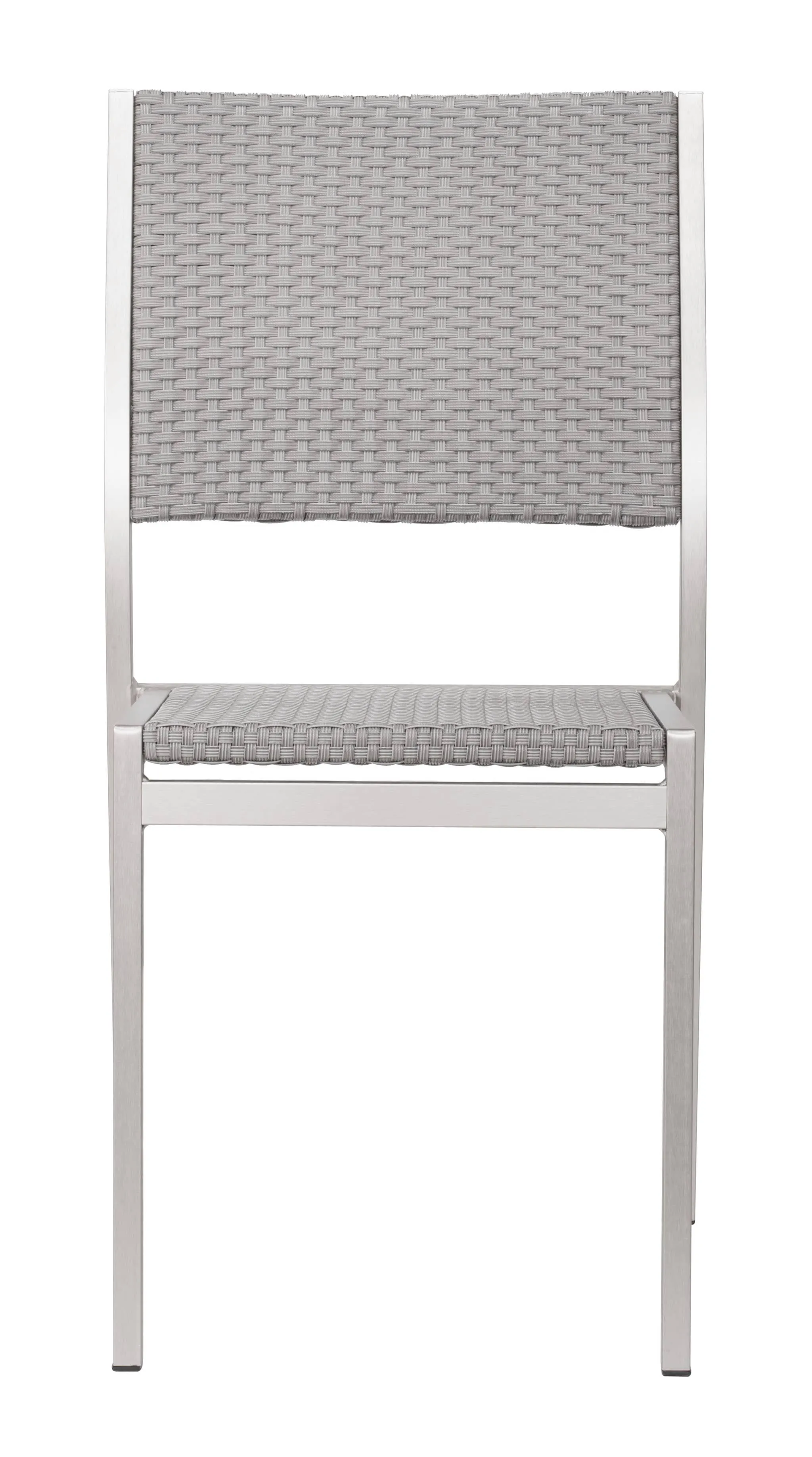 2 x Metropolitan Dining Chairs Finished In Gray & Silver, Ships In 24 Hours.
