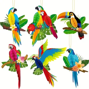 6pcs Tropical Bird Party Decorations Set for Luau Celebrations