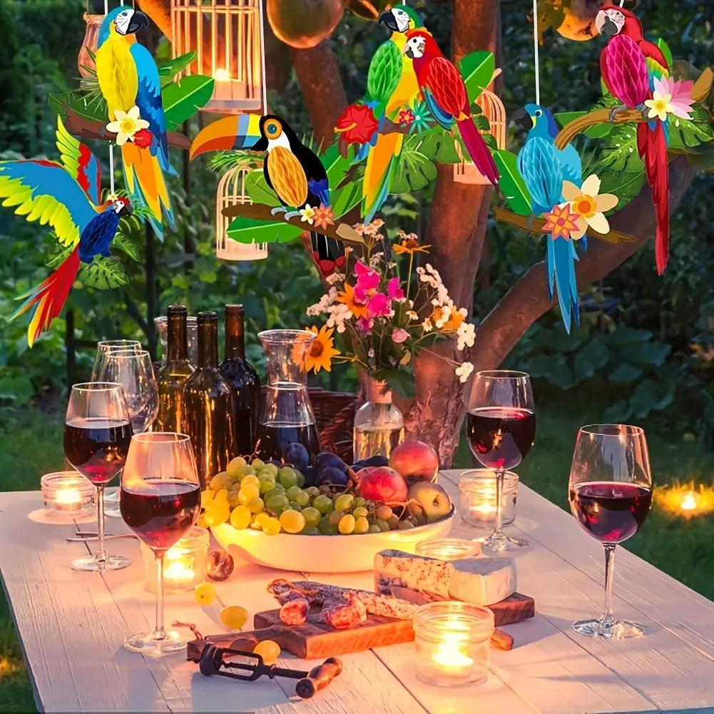 6pcs Tropical Bird Party Decorations Set for Luau Celebrations