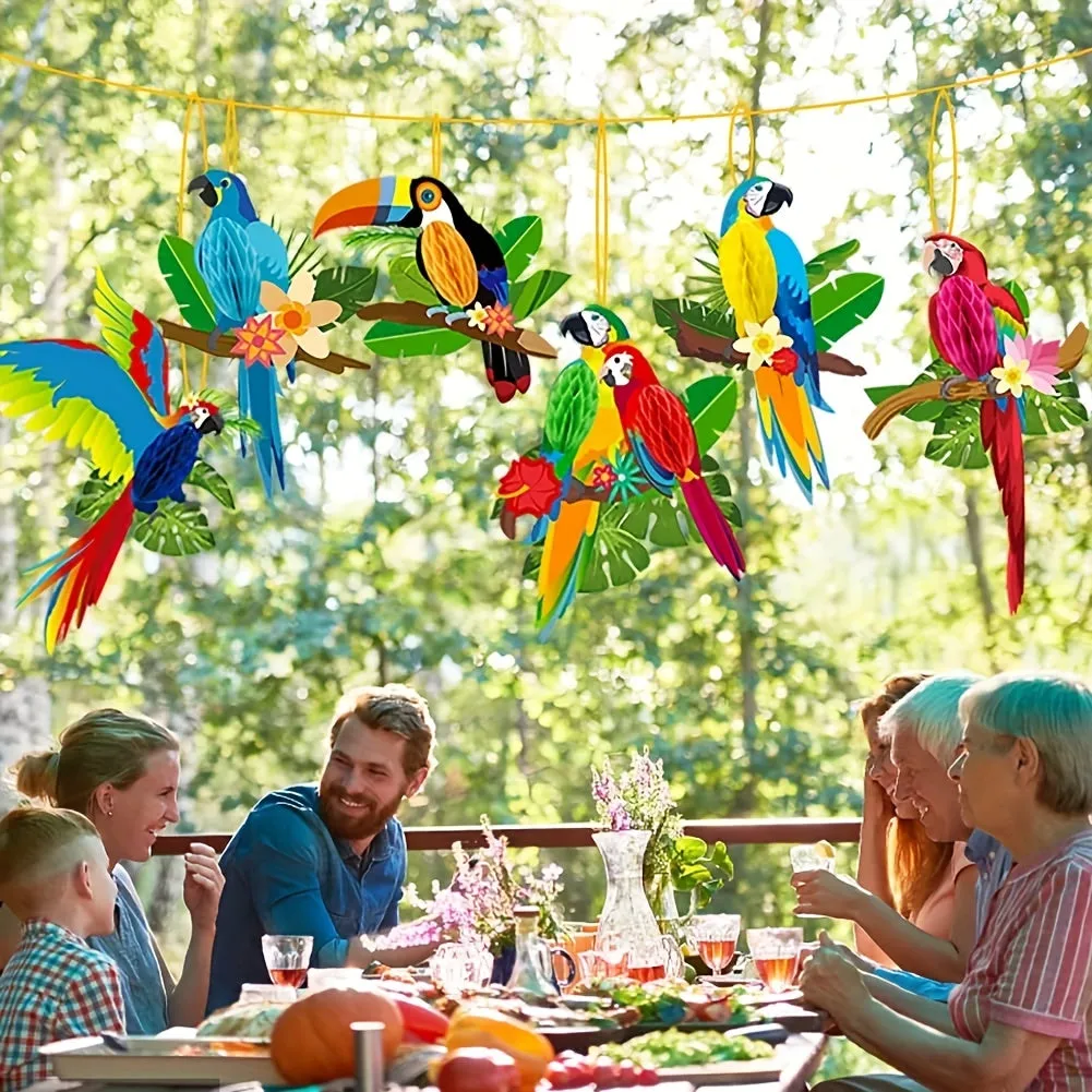 6pcs Tropical Bird Party Decorations Set for Luau Celebrations