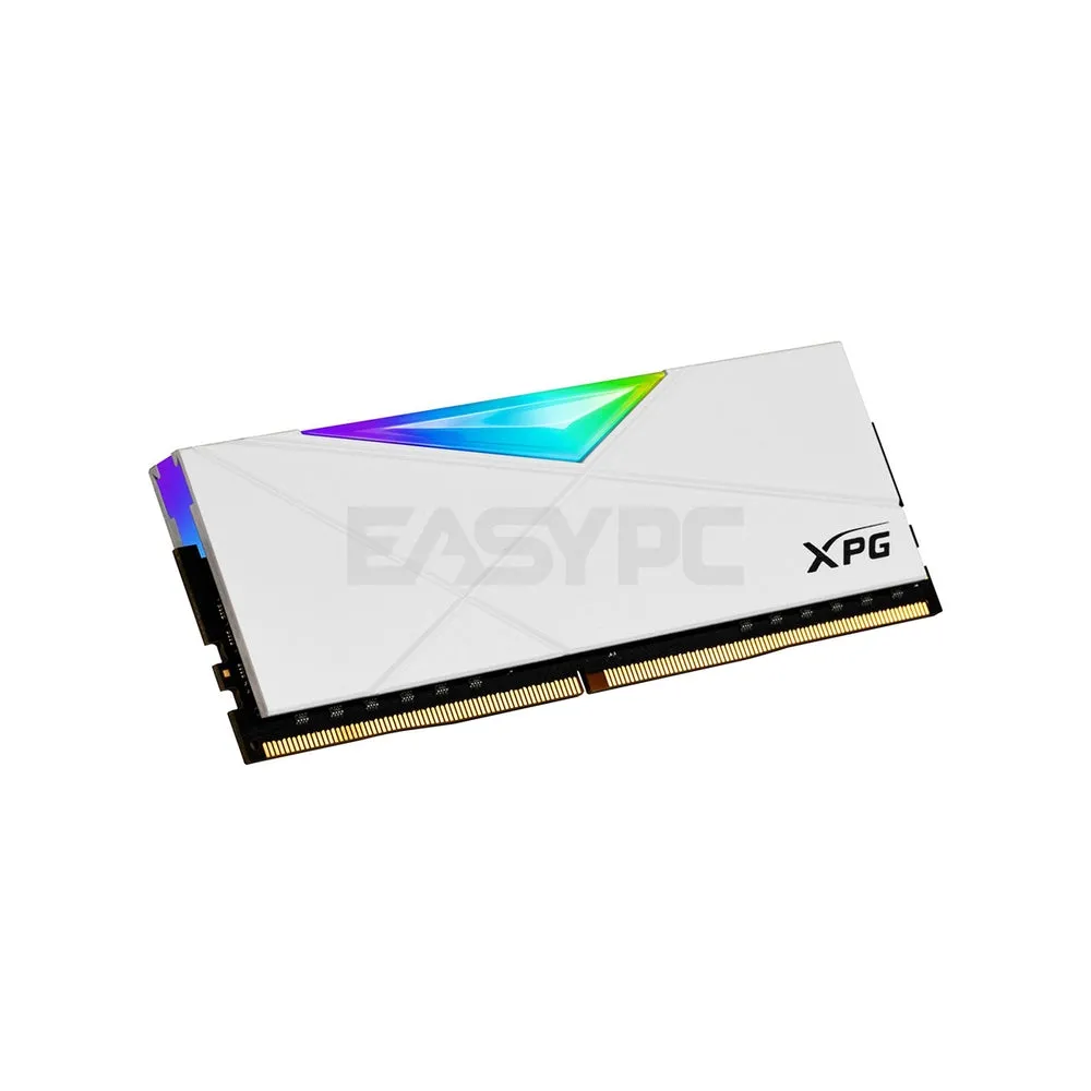 Adata Spectrix D50 8gb 1x8 3200mhz Ddr4 RGB Memory White with Heatsink