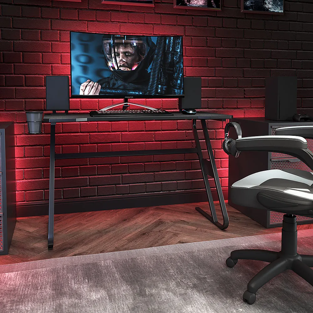 Alamont Home - Fisher Rectangle Contemporary Laminate  Gaming Desk - Black