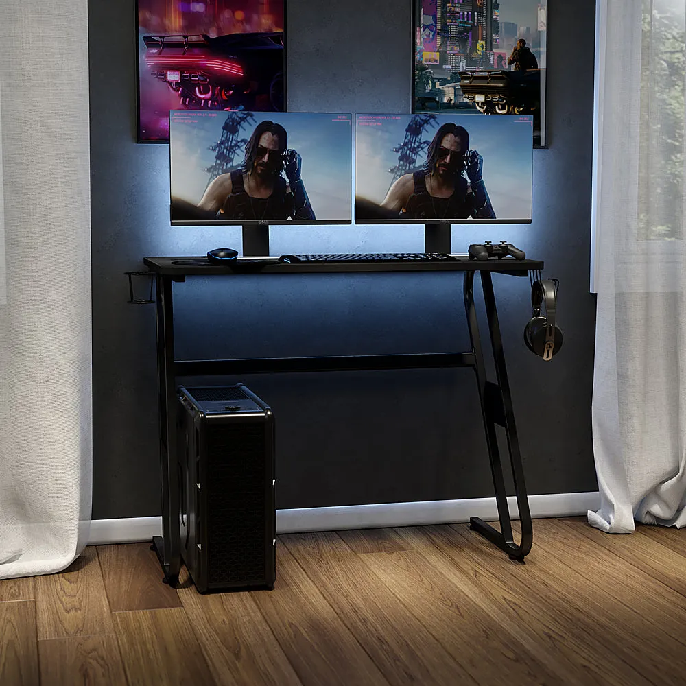 Alamont Home - Fisher Rectangle Contemporary Laminate  Gaming Desk - Black