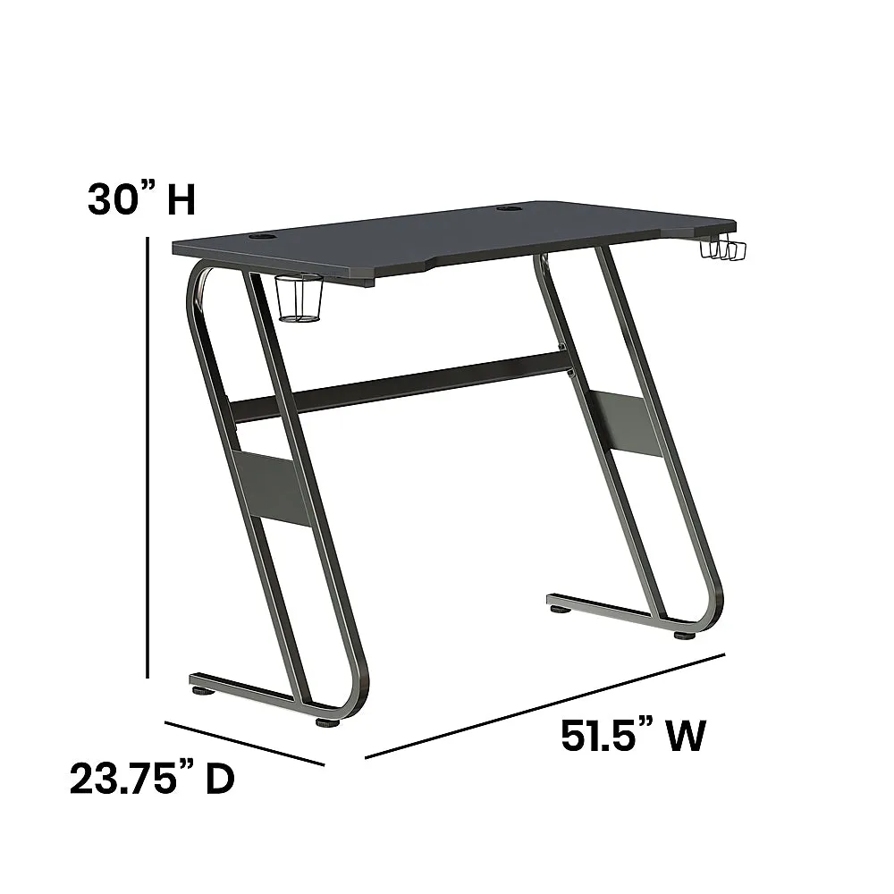 Alamont Home - Fisher Rectangle Contemporary Laminate  Gaming Desk - Black