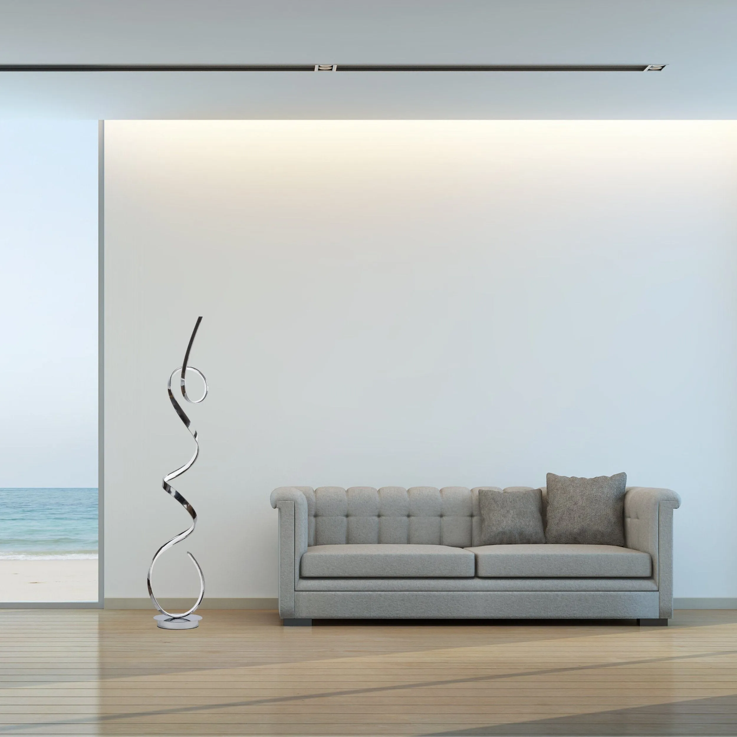 Amsterdam LED Chrome 63-Inch Floor Lamp - Dimmable