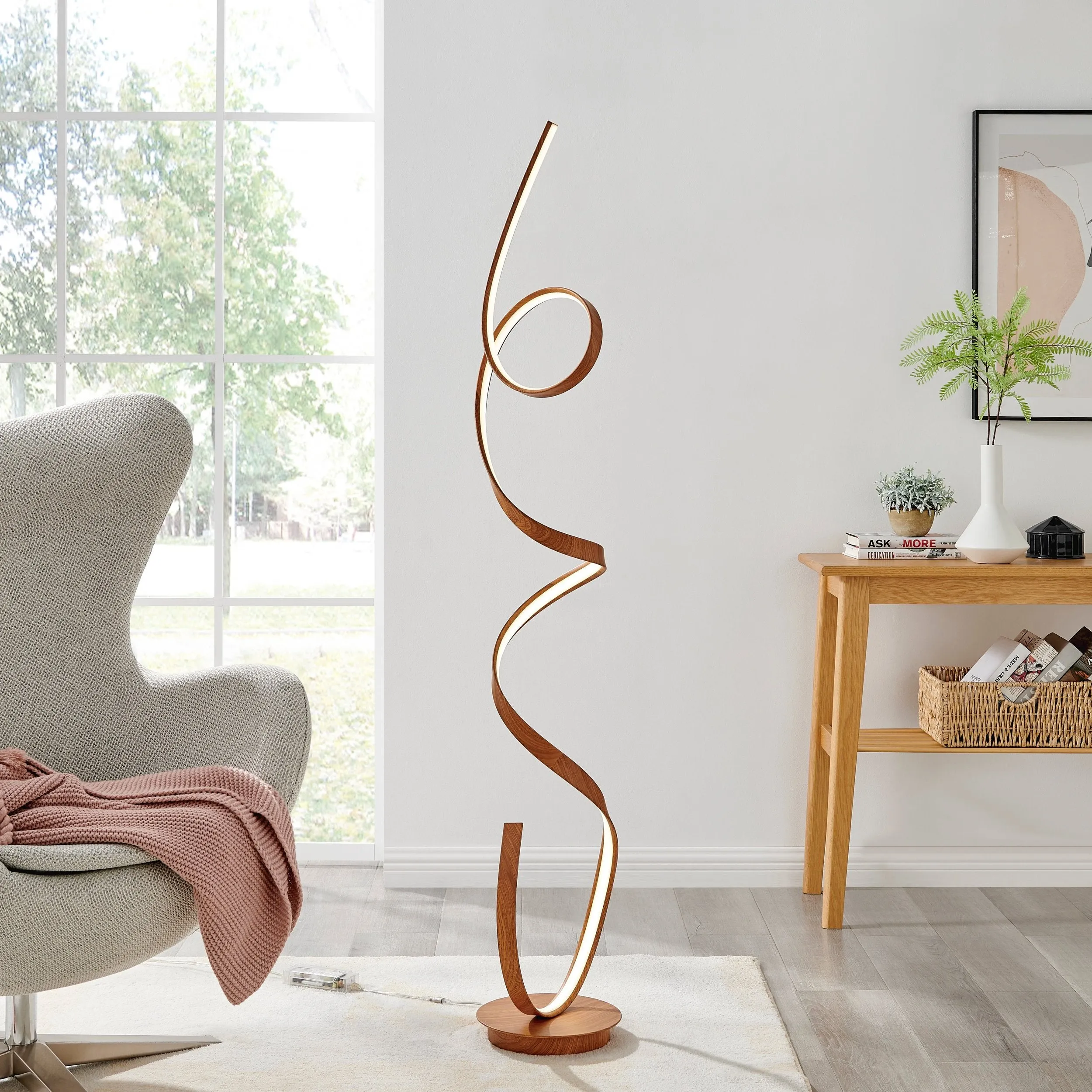 Amsterdam LED Wood 63-Inch Floor Lamp - Dimmable