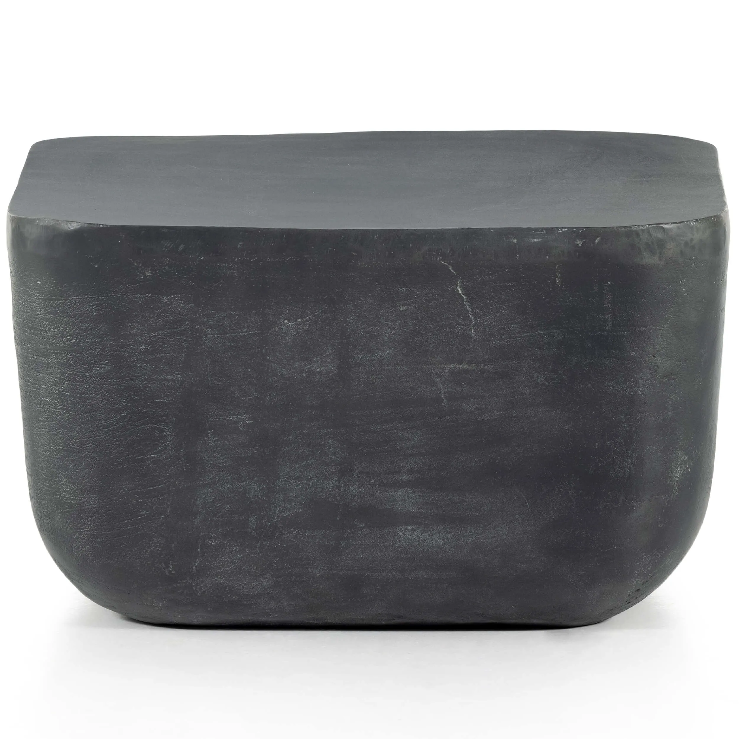 Basil Square Outdoor End Table, Aged Grey
