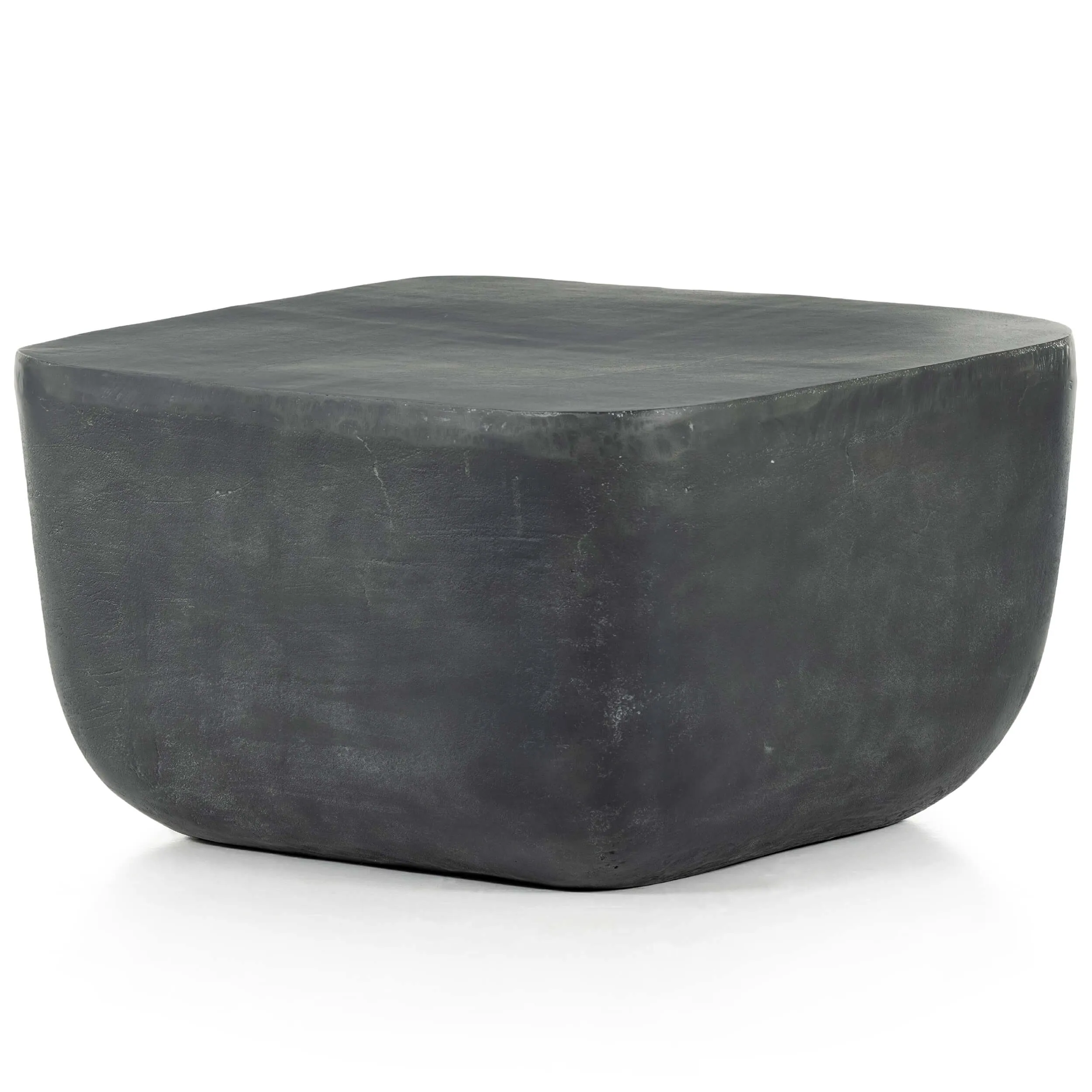 Basil Square Outdoor End Table, Aged Grey