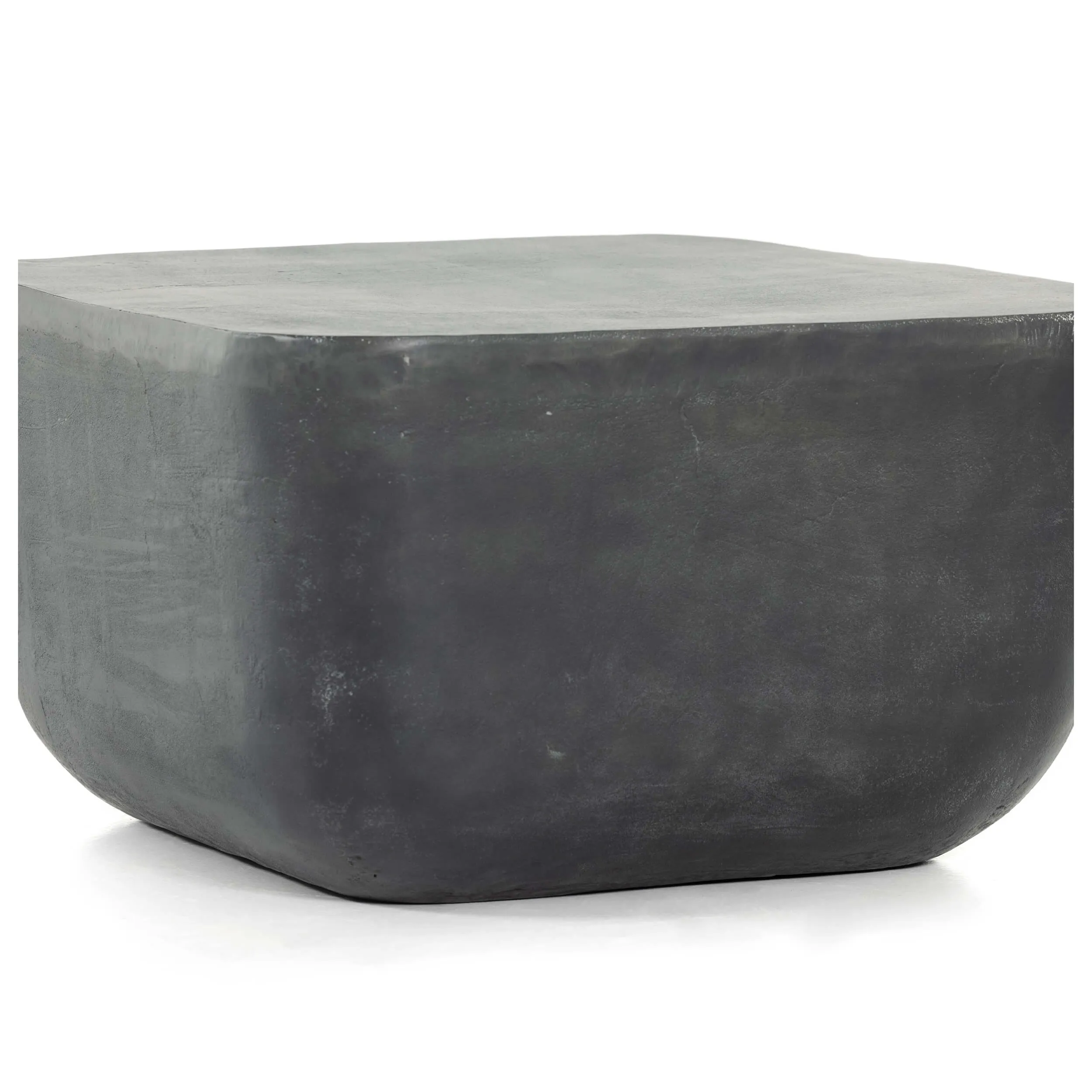 Basil Square Outdoor End Table, Aged Grey