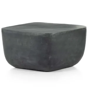 Basil Square Outdoor End Table, Aged Grey