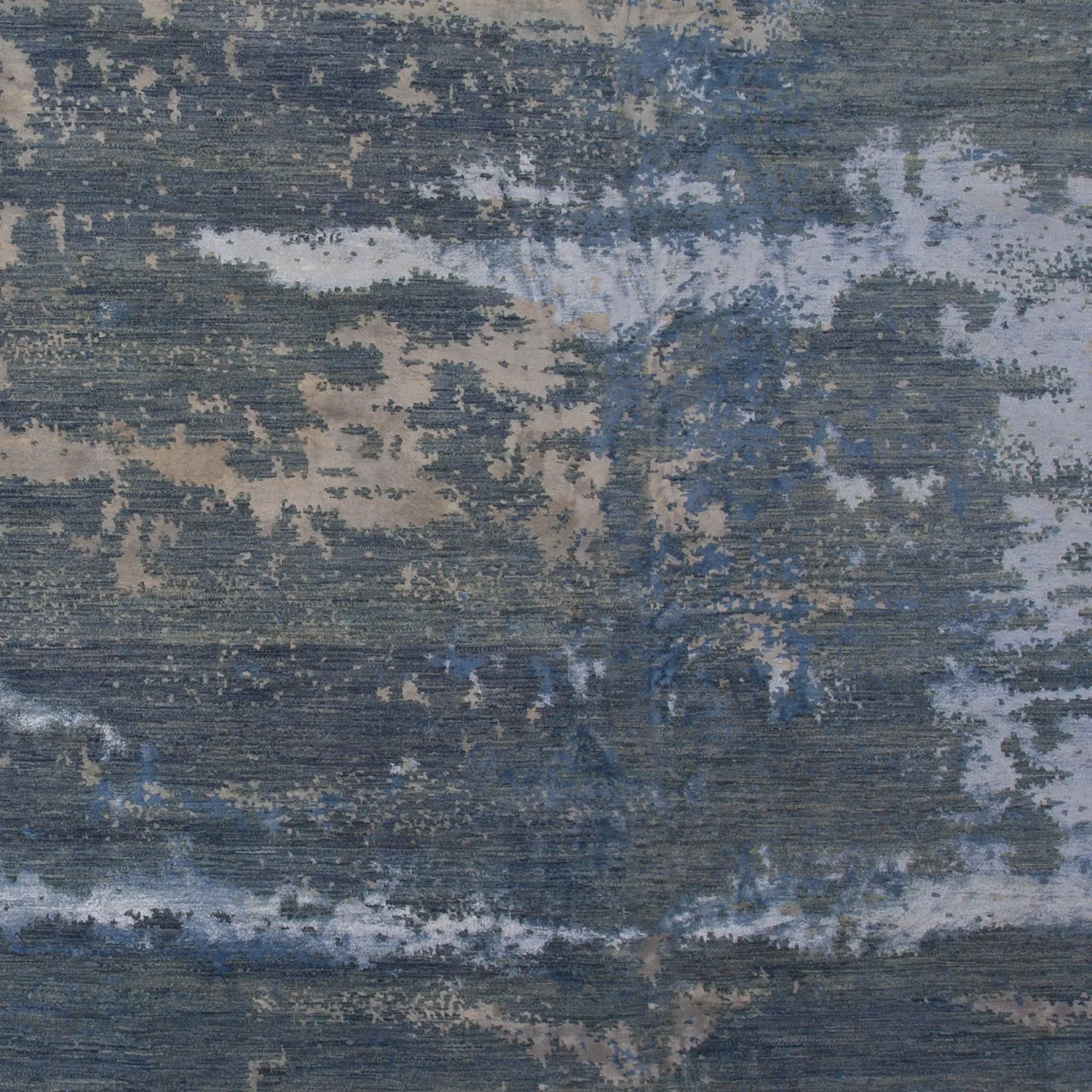 Blue Modern Wool Rug - 19'9" x 32'