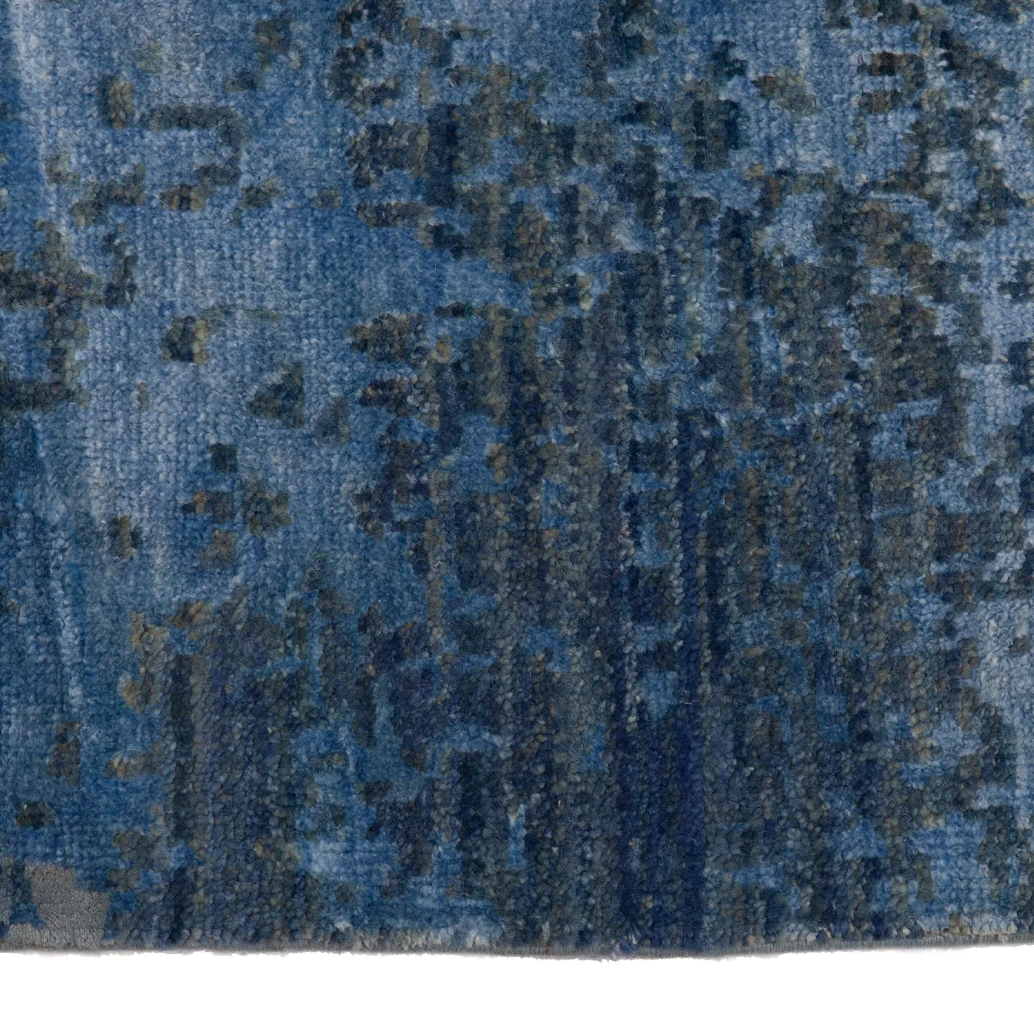 Blue Modern Wool Rug - 19'9" x 32'