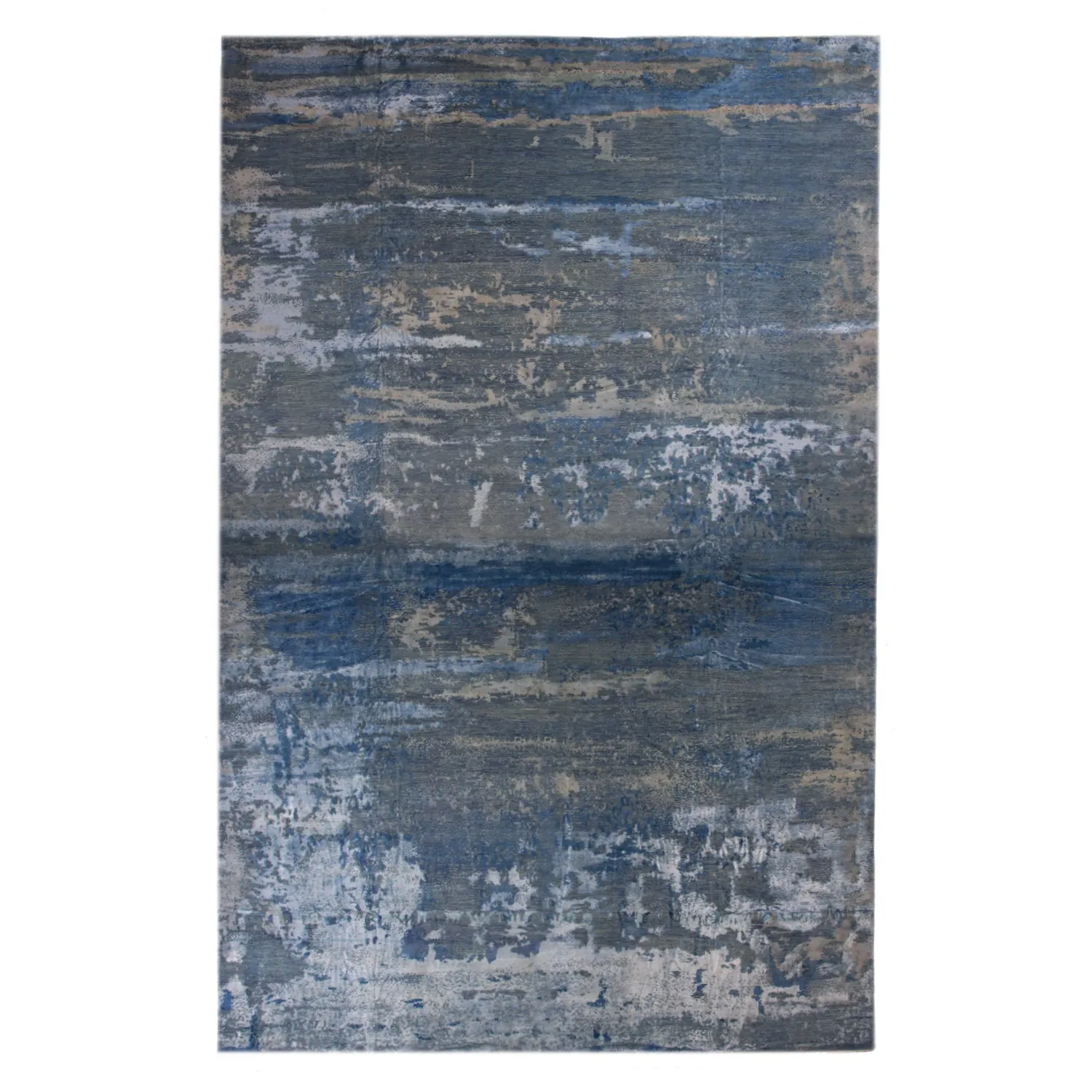 Blue Modern Wool Rug - 19'9" x 32'
