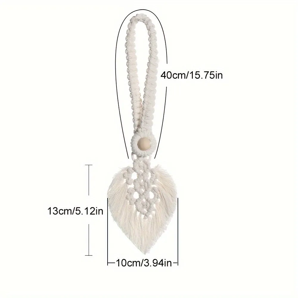 Bohemian Leaf Curtain Tieback with Tassels  Home Decor Gift