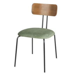 Bolero Fairfield Chairs Dark Walnut & Green Mix (Pack of 2)