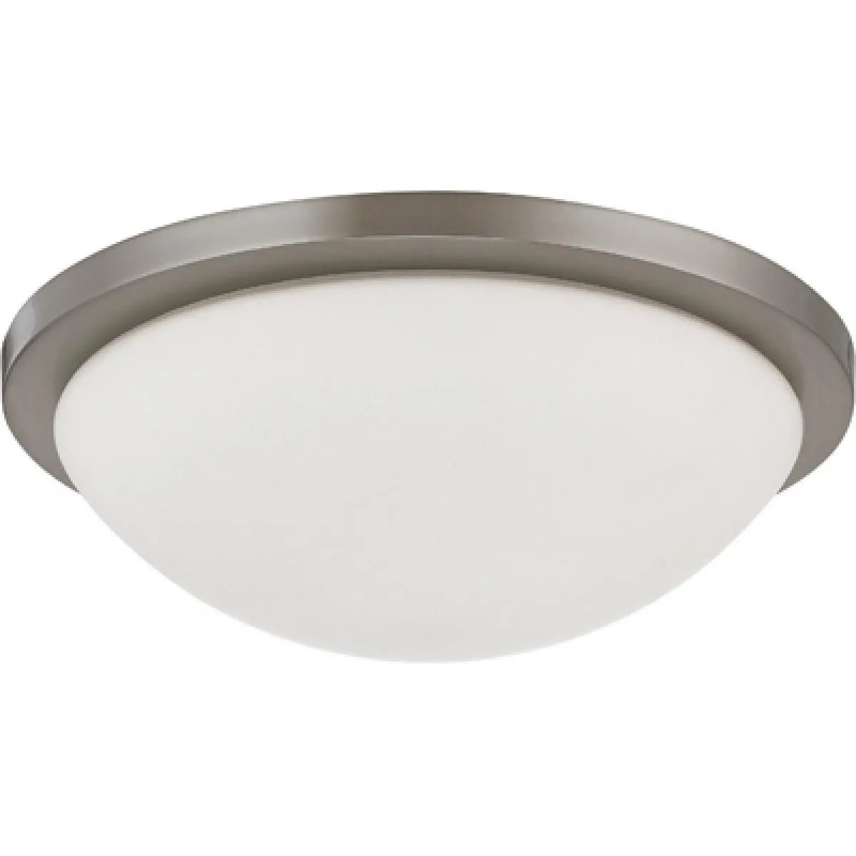 Button 13 in. LED Flush Mount Light Brushed Nickel