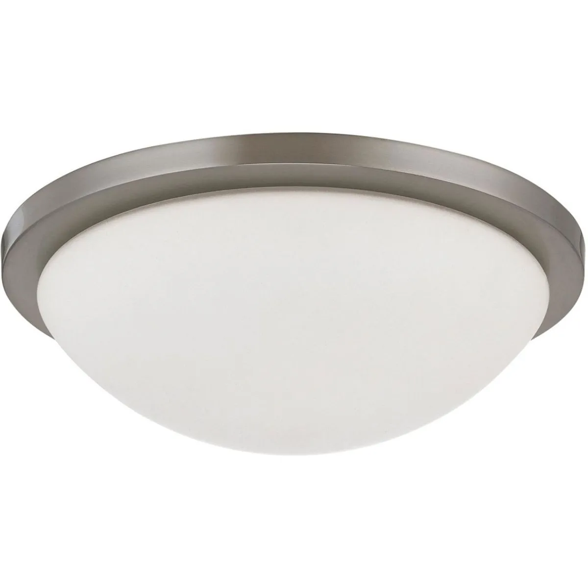 Button 13 in. LED Flush Mount Light Brushed Nickel