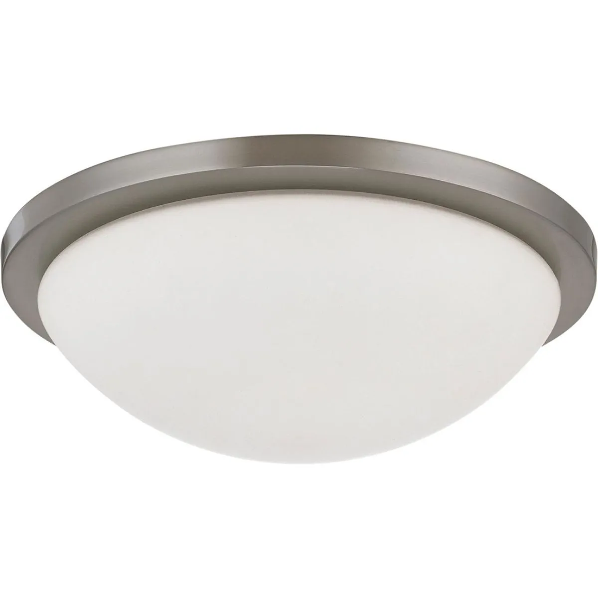 Button 13 in. LED Flush Mount Light Brushed Nickel