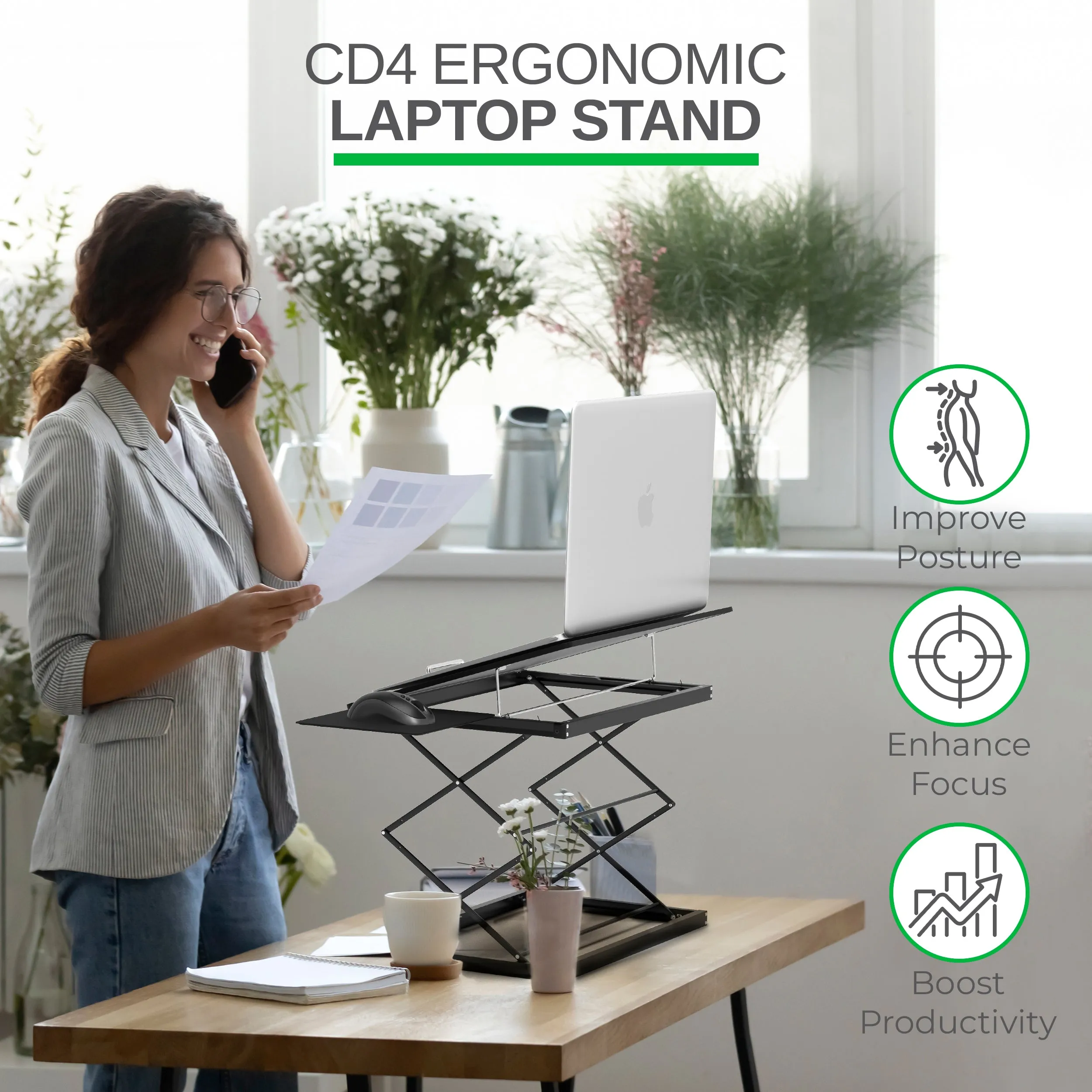 CD4 Ergonomic Laptop Stand and Standing Desk