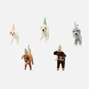 Christmas Ornaments | Felted Party Dog - assorted | One Hundred and 80 Degrees