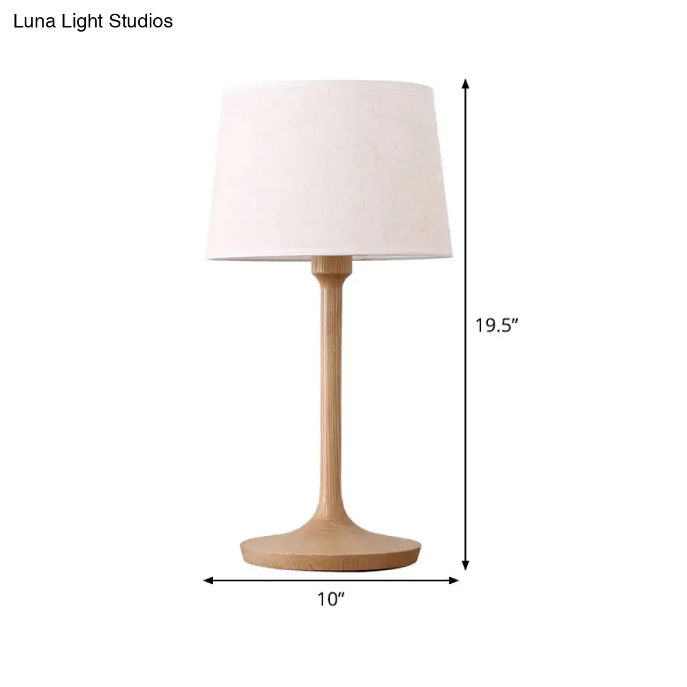 Contemporary Tapered Drum Nightstand Lamp in White - 1 Bulb Book Reading Light