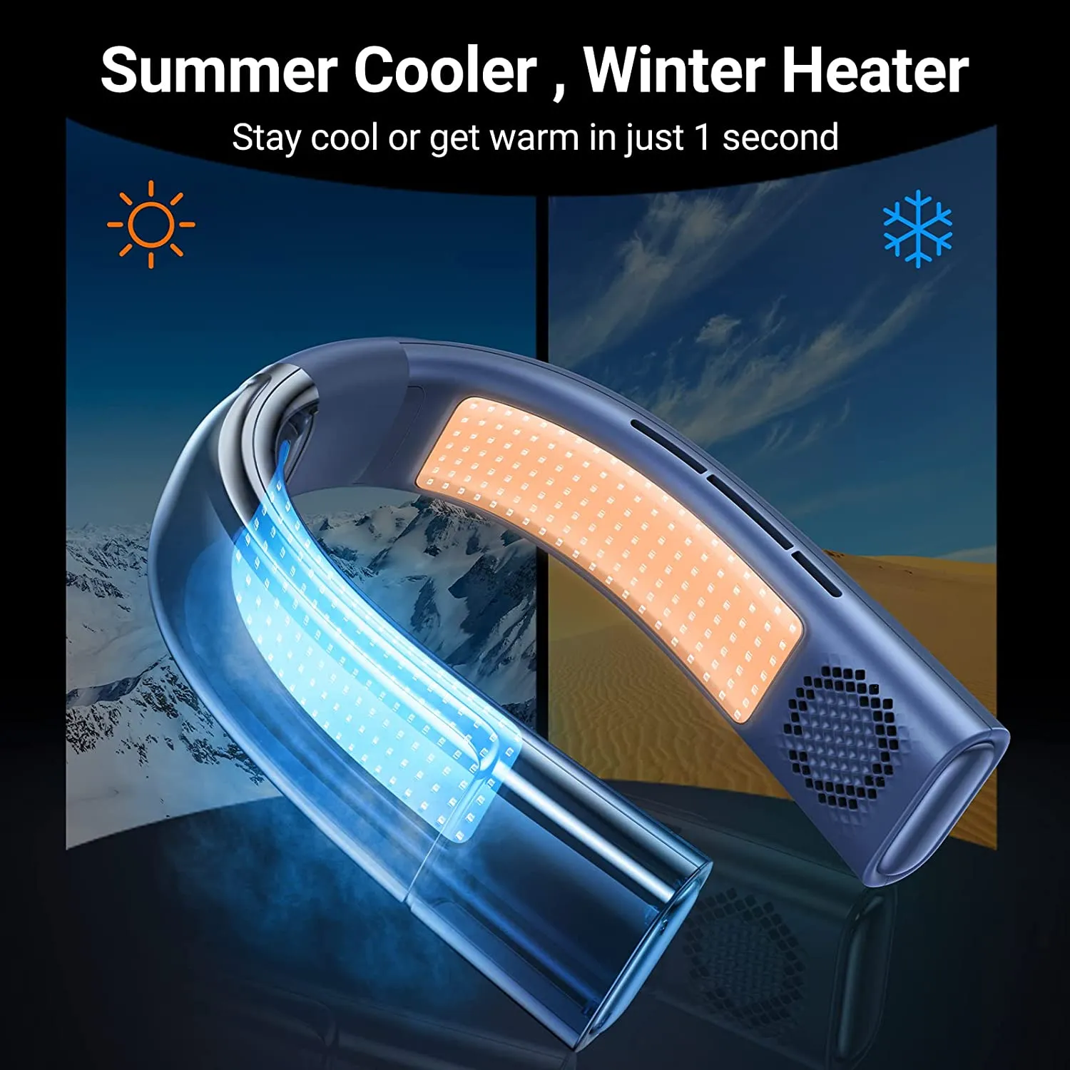 COOLIFY 2 Neck Air Conditioner Long Endurance Edition, Wrap-around Cooling Neck Fan, Smart Portable Neck Fan, Personal Fan 9-Mode, Bladeless Fan No Falling, Neck Cooler & Heater (Open Box)
