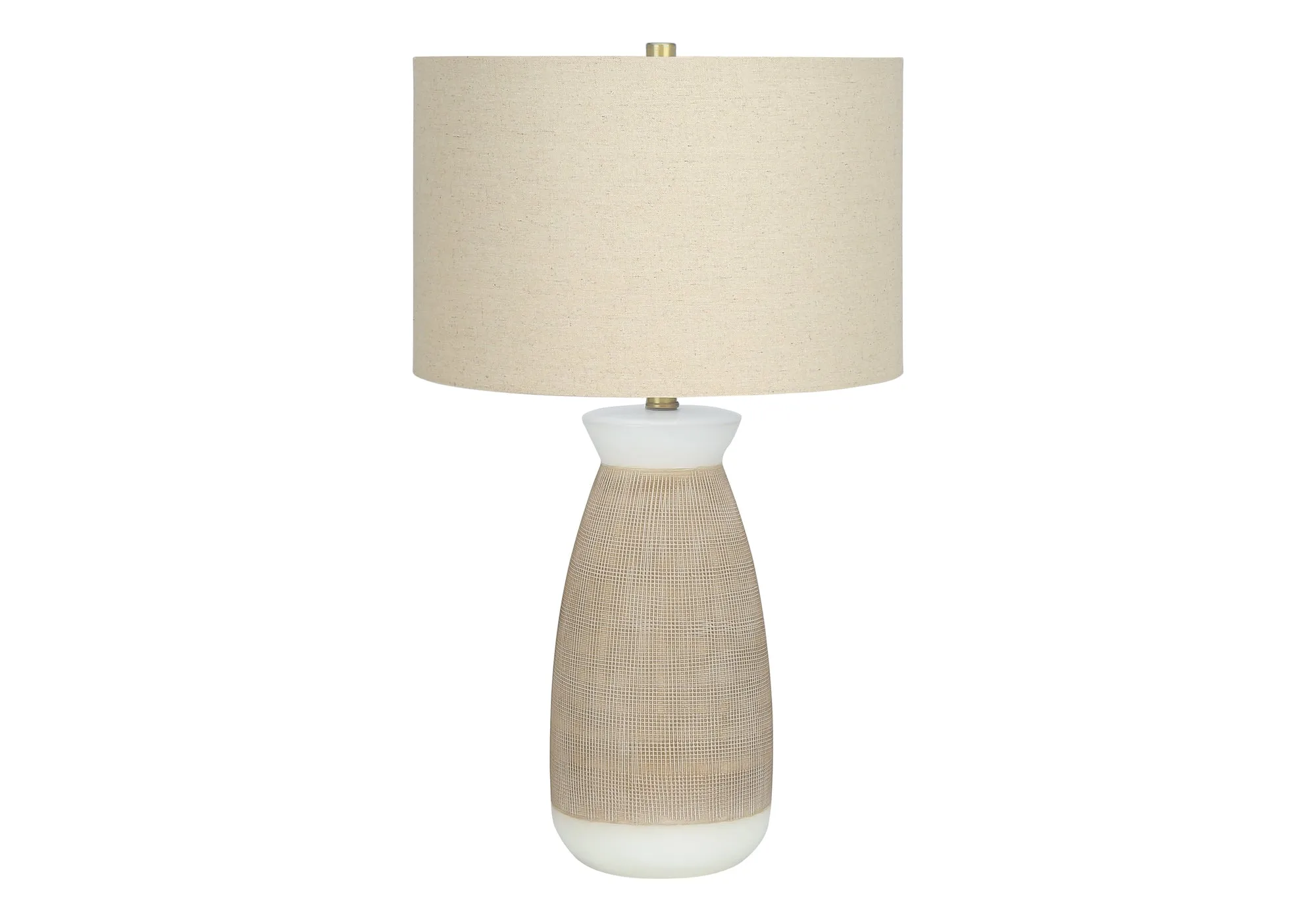 CremeGlow - Contemporary 27"H Ceramic Table Lamp with Beige Shade