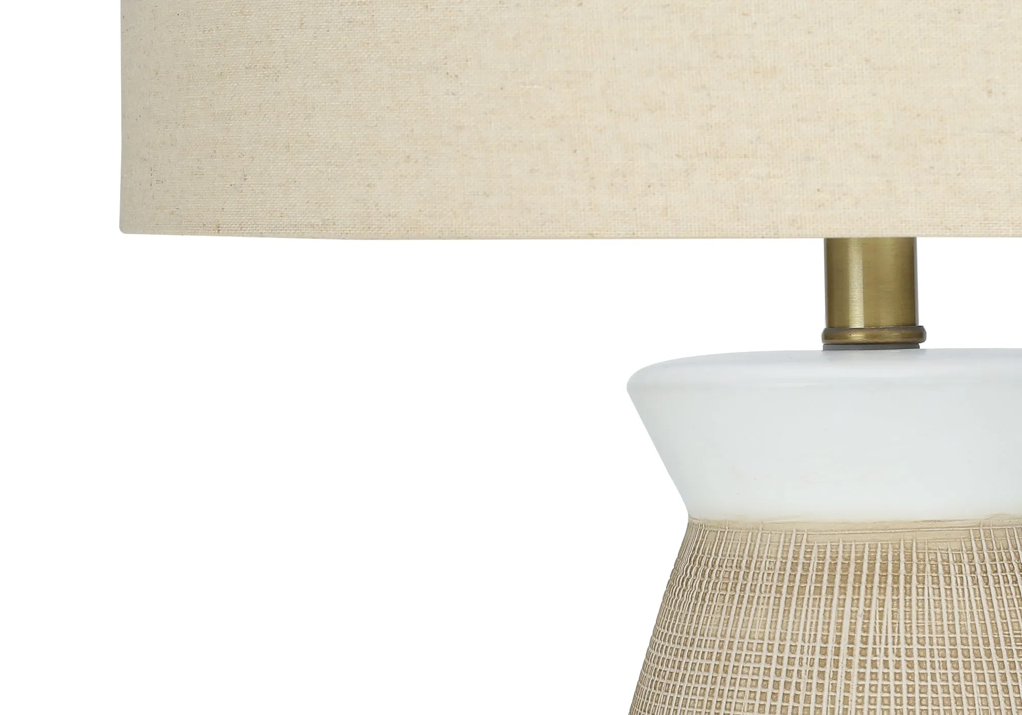 CremeGlow - Contemporary 27"H Ceramic Table Lamp with Beige Shade