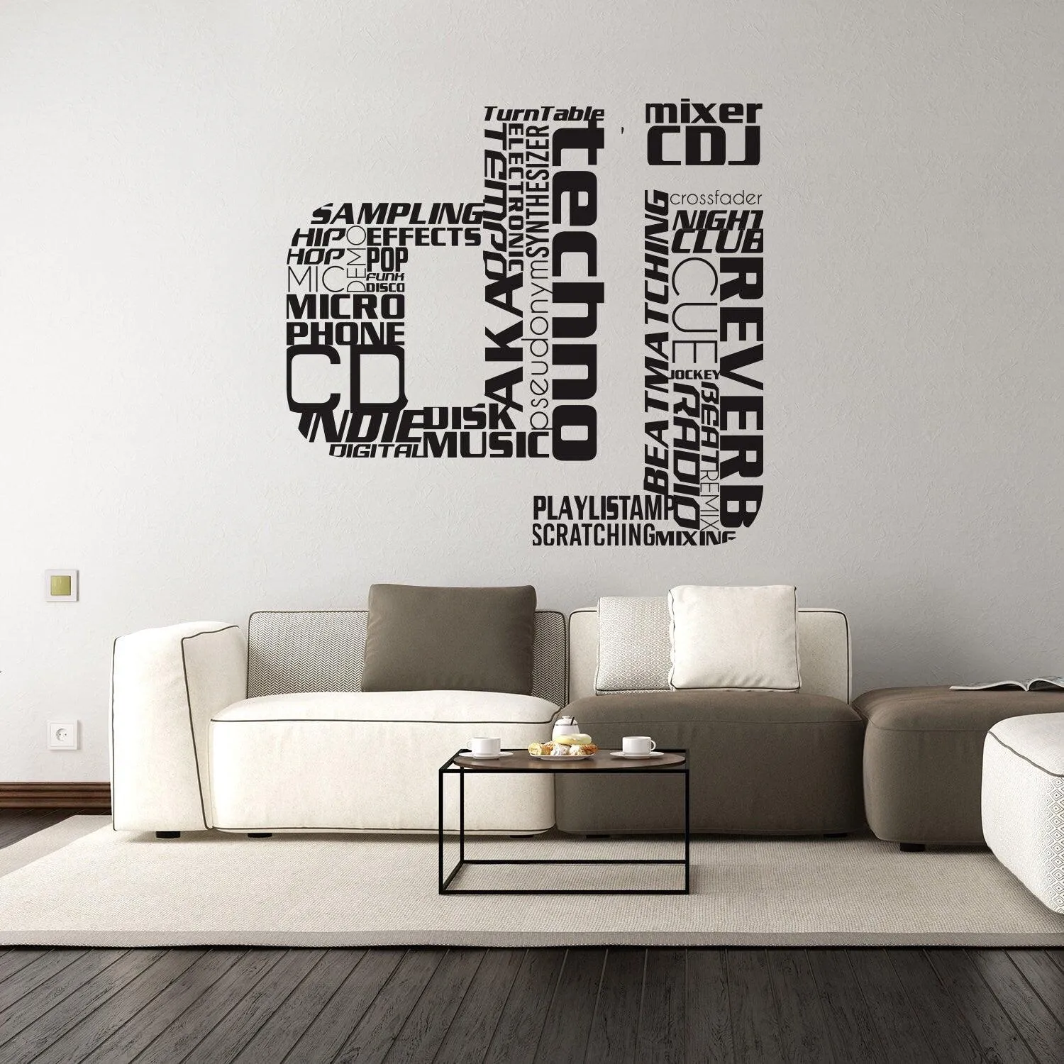 Dj Wall Art Music Sticker - Usa Club Label Vinyl Funky Party Phase Decoration Decal
