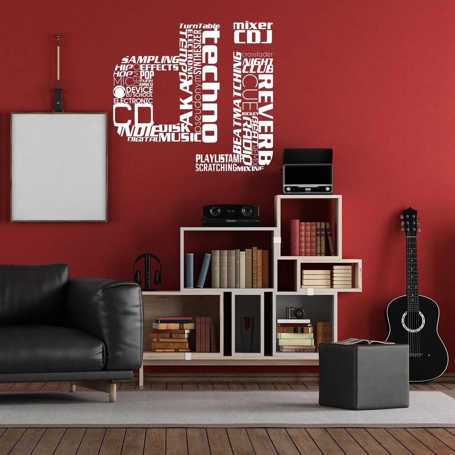 Dj Wall Art Music Sticker - Usa Club Label Vinyl Funky Party Phase Decoration Decal