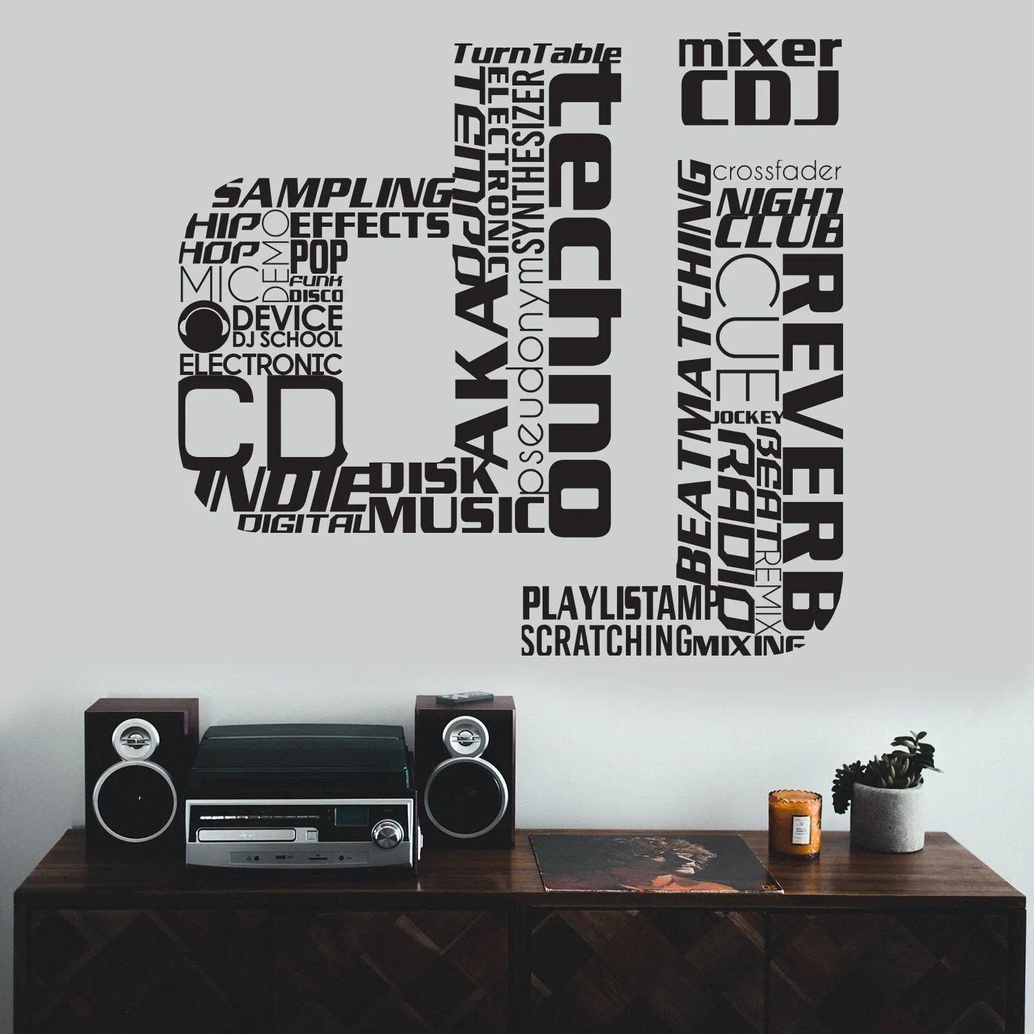 Dj Wall Art Music Sticker - Usa Club Label Vinyl Funky Party Phase Decoration Decal