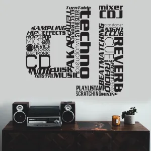 Dj Wall Art Music Sticker - Usa Club Label Vinyl Funky Party Phase Decoration Decal