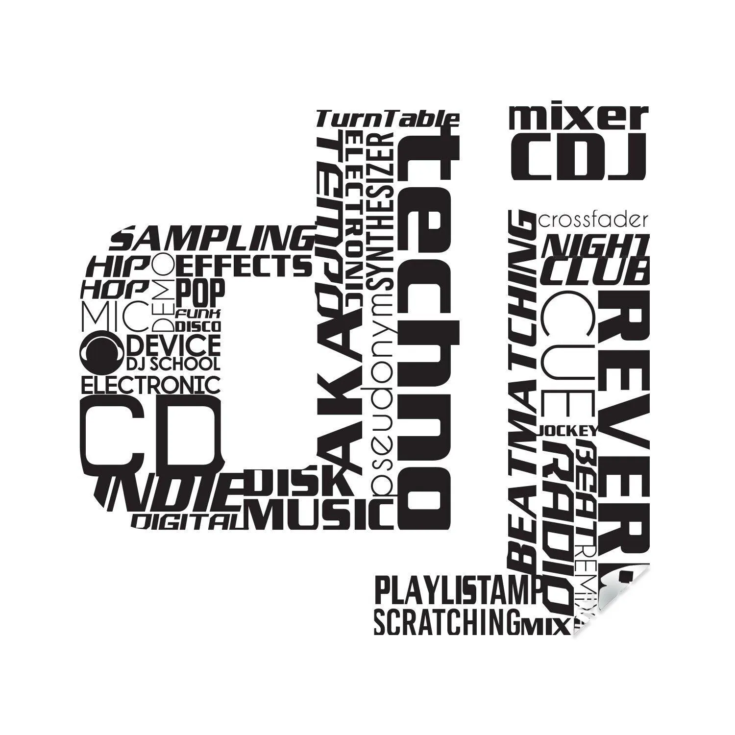 Dj Wall Art Music Sticker - Usa Club Label Vinyl Funky Party Phase Decoration Decal