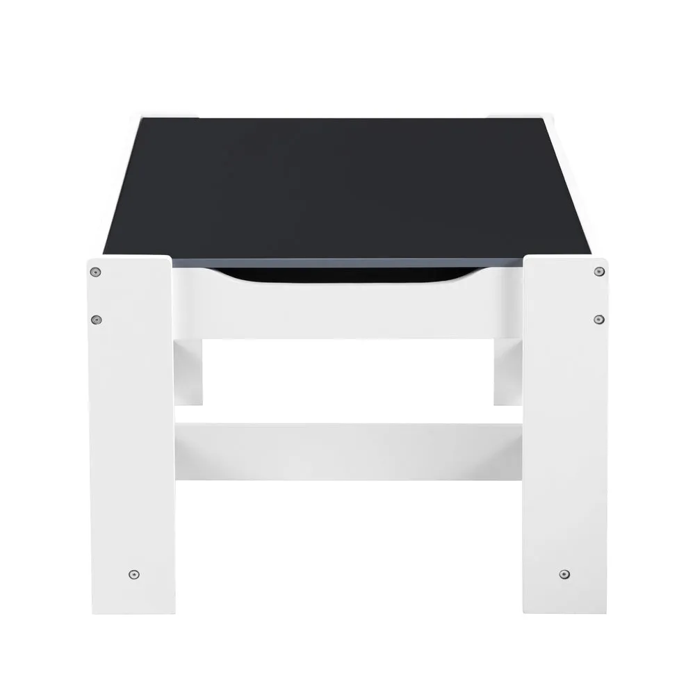Durable Kids Table and Chairs Set, Chalkboard Desk, Storage - Keezi
