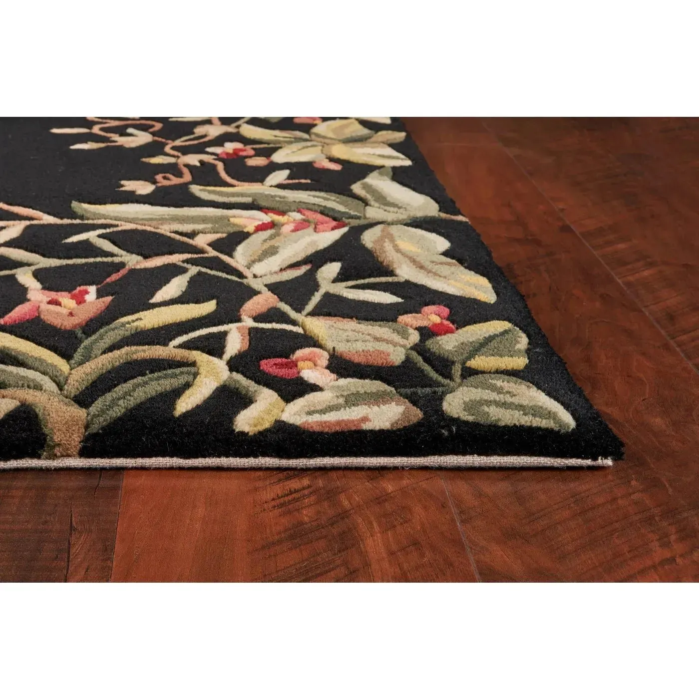 Emerald 9001 Black Tropical Border Area Rug