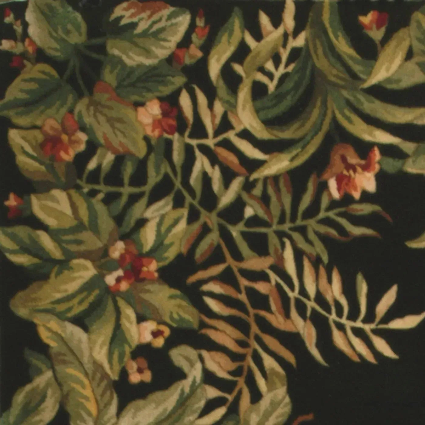 Emerald 9001 Black Tropical Border Area Rug