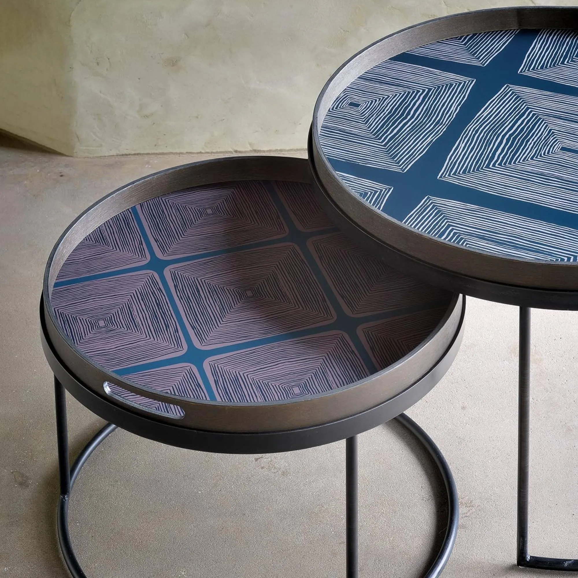 Ethnicraft Tray Coffee Table Set