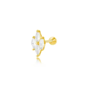 Four-Petal Rhombus Barbell Piercing (18G)