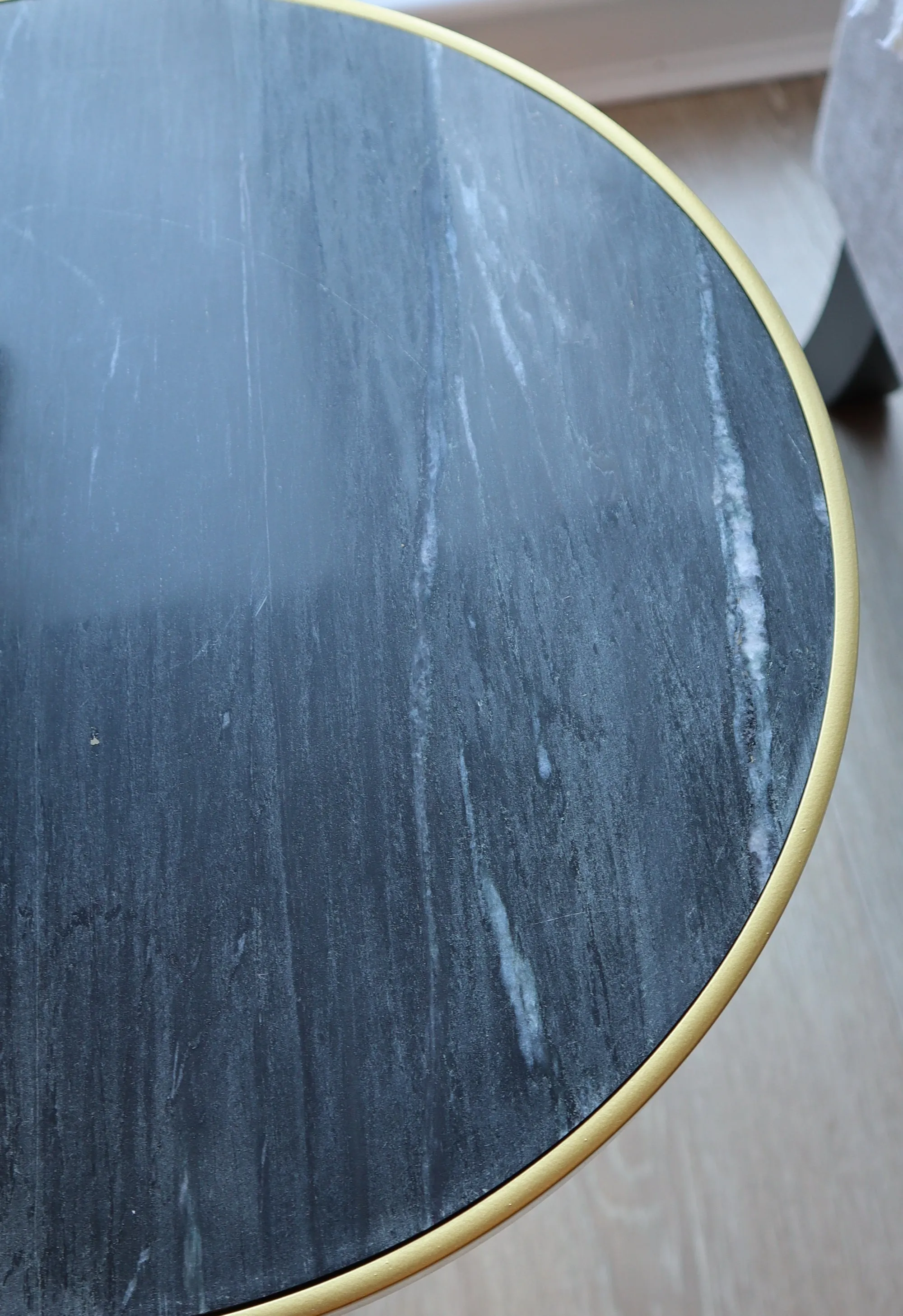 Gallieni Round Marble End Table,Black