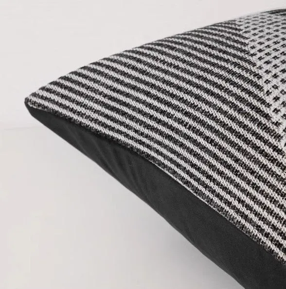 Geometric Grey Back Contemporary Cushions for Interior Design, Large Modern Decorative Pillows for Sofa, Modern Throw Pillows for Couch