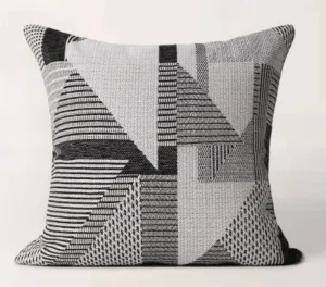 Geometric Grey Back Contemporary Cushions for Interior Design, Large Modern Decorative Pillows for Sofa, Modern Throw Pillows for Couch