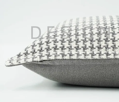 Gray Chequer Modern Sofa Pillows, Large Decorative Throw Pillows, Contemporary Square Modern Throw Pillows for Couch, Abstract Throw Pillow for Interior Design