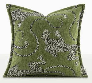 Green Decorative Pillow Covers, Large Modern Sofa Pillow Cases, Cheetah Modern Pillows for Couch, Abstract Decorative Throw Pillows for Living Room