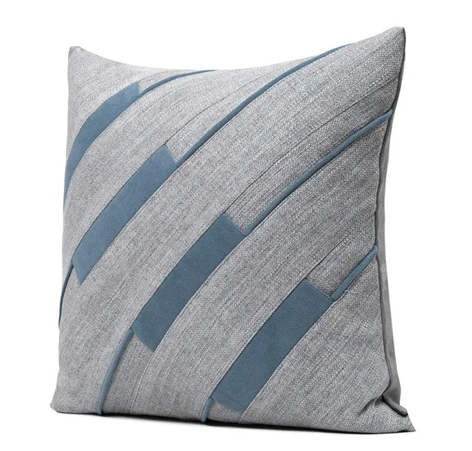 Grey Blue Decorative Pillows, Grey Throw Pillow for Couch, Simple Modern Sofa Pillows, Modern Throw Pillows for Couch