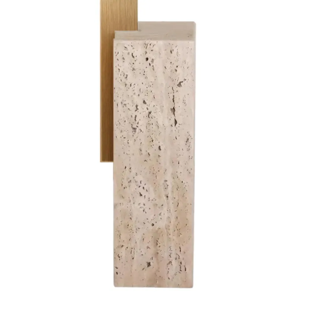 Hilaria 40 cm Brushed Gold Side Table - Natural