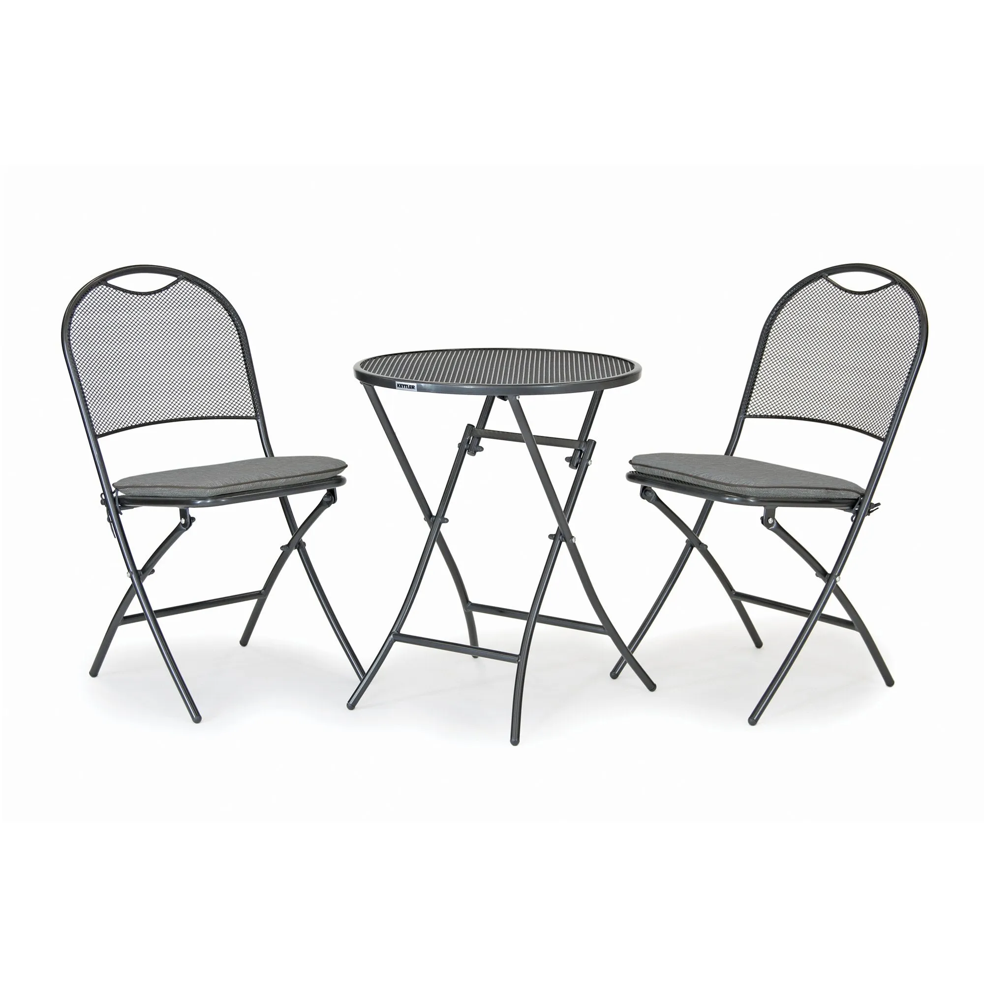 Kettler Iron Grey Caffe Roma 2-Seater Bistro Garden Furniture Set - Slate