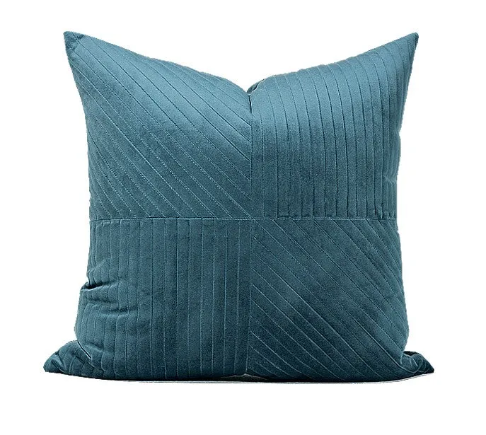 Large Decorative Throw Pillow for Couch, Blue Modern Sofa Pillows, Simple Modern Throw Pillows for Couch, Large Square Pillows